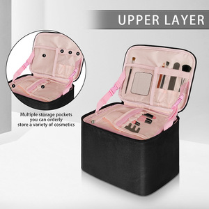 Cosmetic <b>Box</b> Medium Nylon Zipper Portable Cosmetic Bag With Soft Handle For Travel <b>Makeup</b> Storage - Product Image 3