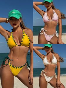 Triangle extreme Mini Bikini Women Swimsuits Clashing Bandage Backless Sheer Bikini Fashion 2 Piece Swimwear Beachwear - Product Image 6