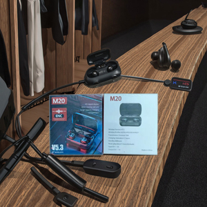 หูฟังไร้สายขนาดเล็ก รุ่น 5.4 สำหรับกีฬา สเตอริโอแบบใส่ในหู TWS พร้อมระบบตัดเสียงรบกวนแบบแอคทีฟ ไฟ LED กันน้ำระดับ IPX6 รองรับการชาร์จแบบย้อนกลับ แบตเตอรี่ใช้งานได้นาน - Product Image 5