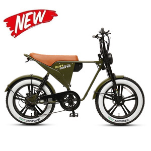 Moteur de moyeu arrière 20 pouces, batterie lithium 48V/14.5Ah, moto pour adultes, design vintage, style rétro avec éléments modernes - Product Image 1