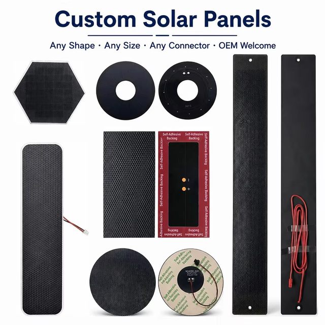 SunPower Cell Small Size Solar Panel 0.5W 1W 2W 3W 4W 5W Compact ETFE 4V 5V 6V 12V ETFE Mini SMT Solar Panels for LoRaWAN NB-IoT
