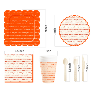 DAMAI Valentine's Party Theme Decor Bulk Wholesale Set Red Check Love You Paper Plates <b>Tablecloth</b> Party <b>Disposable</b> Tableware - Product Image 5
