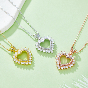 D Color VVS1 Moissanite Chic Fashion Fine Jewelry Luxury Striking 925 Sterling Silver Heart <strong>Crown</strong> <strong>Pendant</strong> <strong>Necklace</strong> - Product Image 2