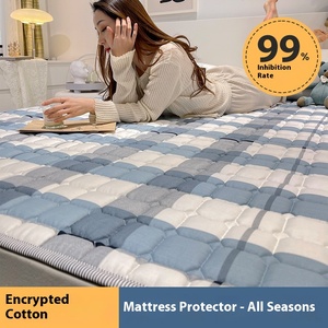 Protector de colchón Protector de cama de algodón puro Acolchado Sábana de cama de algodón completo Impreso Múltiples colores Suave Cómodo - Product Image 6