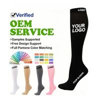 Chaussettes de compression OEM pour la circulation sanguine, la récupération et la randonnée, avec logo personnalisé, pour hommes et femmes