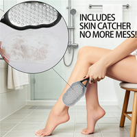 Râpes à pieds en acier inoxydable avec récupérateur de peaux mortes, éliminateur de callosités, râpe de pédicure, brosse exfoliante pour les pieds