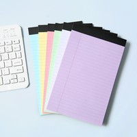 Bloc-notes compact 6 couleurs non adhésif à lignes rayées, 30 feuilles, papier couleur unie, style brique, pour l'approvisionnement transfrontalier