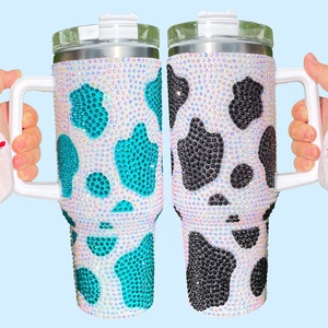 Coffee Mug Wholesale Bulk Cow Print Rhinestone Bling Tumbler Chocolate Milk <strong>Cowprint</strong> 40oz Tumbler Cow Print Tumbler - Product Image 5