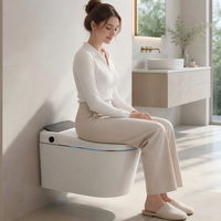 WC intelligent électrique haut de gamme avec siège chauffant, cuvette de toilette de luxe murale, toilette intelligente pour hôtel cinq étoiles