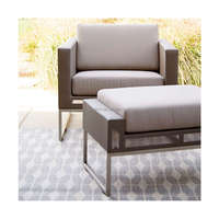 Mobilier d'extérieur de haute qualité, cadre en acier inoxydable, canapé simple à maille remplie