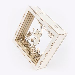 Educación de la primera infancia Cognición Juguete de madera Patrón de dibujos animados en 3D Rompecabezas de animales Mono Ciervo Rompecabezas - Product Image 5