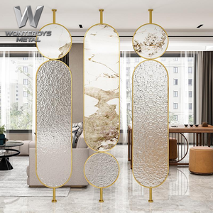 Séparateur de pièce pliable multifonctionnel en acier inoxydable, design Art <span class=keywords><strong>d</strong></span>éco moderne, opaque, flexible, pour la maison - Product Image 2