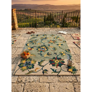 Alfombra Ecológica con Diseño Floral, Rectangular, Tejida a Mano, de Lana, Estilo Moderno, para Sala de Estar, Pelo Mediano, Base de Espuma, Limpieza en Seco - Product Image 4