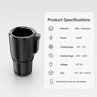Support de tasse intelligent 2-en-1 pour voiture, chauffe-boissons et refroidisseur avec écran LCD, mini-réfrigérateur électrique pour café, lait, eau, en ABS, à placer au centre de la console.