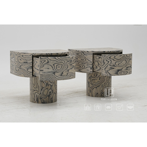 Premium Quality <b>Small</b> Round Table Coffee Living Room Black and Gray Classic Wood Coffee Table With Drawer Table Coffee Living - Product Image 2