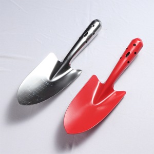 Stainless Steel Garden Shovel Red And Silver Integrated Flower Shovel For Landscaping Outdoor Use - Product Image 1