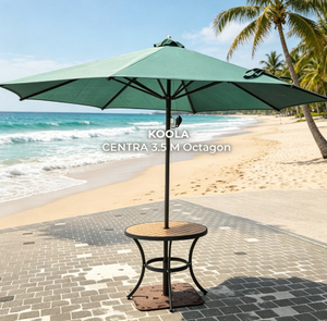 11.5 ft Steel Patio <b>Umbrella</b> Commercial Outdoor Center Pole Parasol Heavy Duty Shade for Resort Garden Terrace - Product Image 1