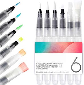 Ensemble de stylos pinceaux aquarelles rechargeables avec embouts en nylon pour la peinture, mélange de calligraphie, fournitures d'art bricolage pour enfants - Product Image 1