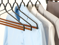 Cintres de luxe en métal pour vêtements, | Accessoires pour manteaux en métal robuste, plats, en métal mat, pantalons en bois