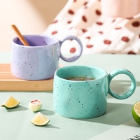 Tasses à encre invisibles en céramique nordique, pour thé au lait ou café, colorées, peintes à la main, motif à pois, 1 pièce