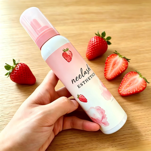 Espuma Limpiadora Vegana para Extensiones de Pestañas de 100 ml, Champú para Pestañas Sin Lágrimas, Mousse de Fresa Personalizado, Crema Batida, Herramienta de Belleza - Product Image 2