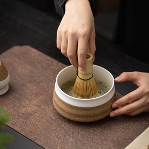 Herramienta de pedido de té de burbujas secas de cerámica hecha a mano japonesa Bambus, diseño clásico, nuevo lanzamiento, cuenco Matcha para Matcha - Product Image 4