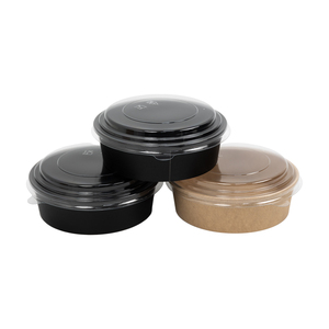 Bol en papier noir et kraft de qualité supérieure avec logo et taille personnalisés pour restaurant, salade, soupe, nouilles, à emporter - Product Image 3