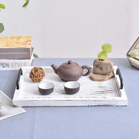 Plateaux de petit-déjeuner en bois en gros, plateau en bois rustique pour la décoration de la maison avec poignée, plateaux de petit-déjeuner en bois de bureau