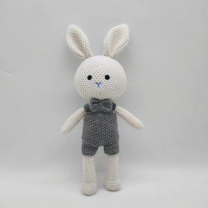 KIVA marka el yapımı Polyester tığ tavşan peluş oyuncak Amigurumi Bunny bebek çift Bunny hediye el yapımı oyuncaklar - Product Image 2