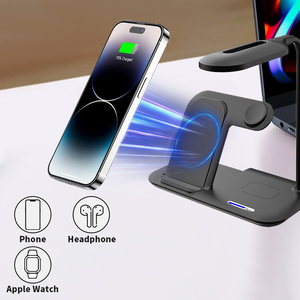 Logo personnalisé 5-en-1 <span class=keywords><strong>Chargeur</strong></span> rapide 15W Chargement magnétique rapide Lampe de bureau LED pour téléphone EarPods Chargement multifonction pour divers - Product Image 4