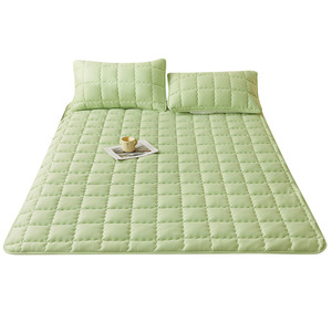 Thin Quilted Mattress Pad 0.9m <b>Bed</b> Non Slip Home Use Polyester <b>Folding</b> Mat Solid Pattern Machine Washable - Product Image 3