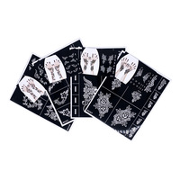 Autocollant de tatouage henna OEM, noir, temporaire, pour les mains, pièces
