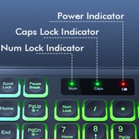 Clavier et souris sans fil rétroéclairés JOMAA, rechargeables, lettres RVB, clavier ergonomique pleine taille, angle d'inclinaison, souris