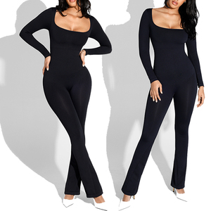Hexin Shapewear all'ingrosso a manica lunga da donna pagliaccetto alto <span class=keywords><strong>elastico</strong></span> in stile Casual <span class=keywords><strong>tuta</strong></span> <span class=keywords><strong>con</strong></span> modello solido Skinny Fit - Product Image 1