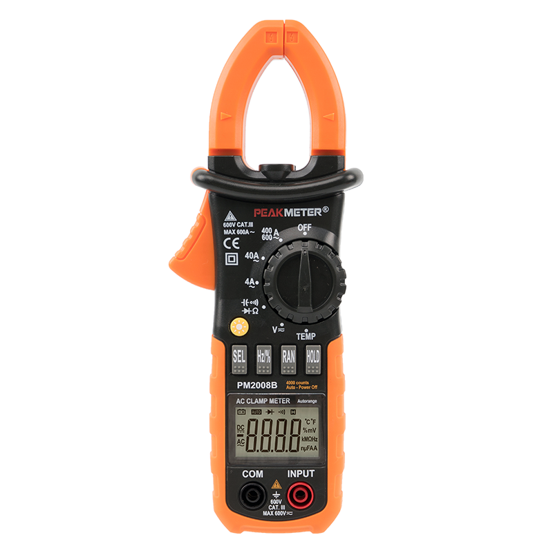 Цифровой мультиметр Peakmeter PM2008B MS2008B, 4000 отсчетов, ЖК-дисплей, проверка непрерывности диодов с автоматическим/ручным диапазоном
