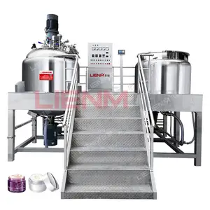 Mesin Emulsifier vakum kustom Mixer kosmetik Mixer vakum krim wajah susu Mixer termogenizer 1 Ton