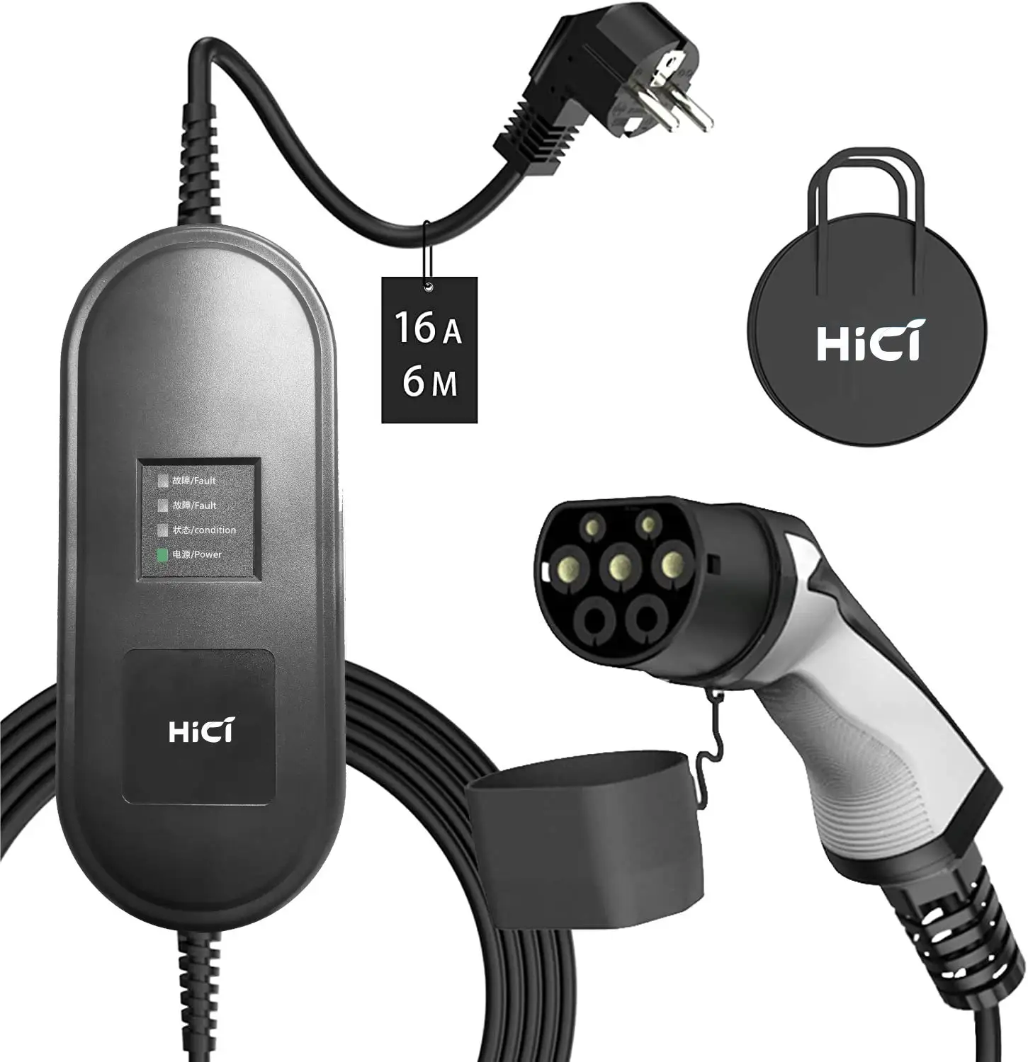 HICI फ़ैक्टरी OEM 16A 3.5kW इलेक्ट्रिक कार चार्जिंग पोर्टेबल EV चार्जर बॉक्स शूको CEE प्लग के साथ