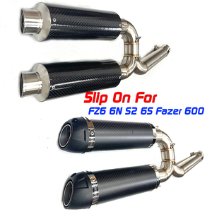 Collecteur d'échappement en fibre de carbone pour moto, tuyau intermédiaire, système complet, glisse-sur pour Yamaha FZ-6N FZ-6S FZ6 FZ6S <span class=keywords><strong>FZ6N</strong></span> - Product Image 2