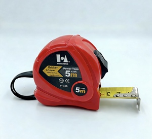 Ruban à mesurer en acier rouge haute visibilité 5m/16ft, double échelle métrique/im impériale, outil de mesure professionnel certifié - Product Image 3