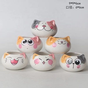 Fábrica al por mayor lindo gato Animal en <span class=keywords><strong>forma</strong></span> <span class=keywords><strong>de</strong></span> <span class=keywords><strong>macetas</strong></span> <span class=keywords><strong>de</strong></span> cerámica esmaltada Mini <span class=keywords><strong>macetas</strong></span> suculentas para el hogar vacaciones decoración <span class=keywords><strong>de</strong></span> Año Nuevo - Product Image 3