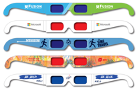 Lunettes polarisées 3D RP PET pour télévision et cinéma avec séparation spectrale rouge et bleu, écran virtuel 50"-80"