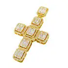 Wholesale New Arrival 18k Gold Plated Hiphop Bling Iced Out 5a Cz Custom Arrow Catholic Copper Cross Pendant