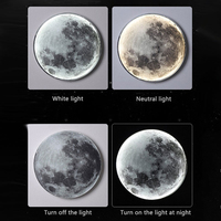 Art mural Lampe de lune LED pour salon Chambre à coucher Fond Décoration murale Lit d'étude Protection des yeux Éclairage de la lune Lampe murale