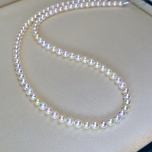 Collar de Perlas de Agua de Mar Naturales de Japón de Súper Calidad, 4-5 mm, Redondas, con Fuerte Brillo, Collar de Perlas Akoya - Product Image 1