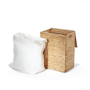 <span class=keywords><strong>Panier</strong></span> à <span class=keywords><strong>linge</strong></span> pliable avec fermeture, grands paniers colorés pour couvertures, fruits et légumes, sac fin en <span class=keywords><strong>osier</strong></span> naturel tissé rond - Product Image 2