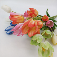 Vente en gros de fleurs artificielles en soie, tulipes dégradées à longue tige de 83 cm, tulipes artificielles personnalisées pour la décoration florale de mariage et de la maison