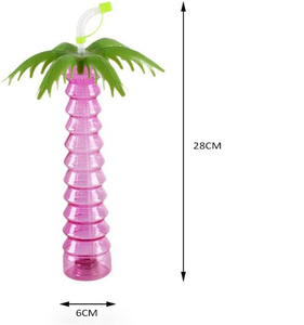 Offre Spéciale lueur palmier cour tasses bouteille d'eau pour boissons froides boissons congelées Hawaii Tropical Luau fêtes fournitures - Product Image 2