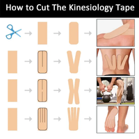 Vente en gros de bandes de kinésiologie imperméables pour la physiothérapie du genou, bandes musculaires athlétiques, bandes de kinésiologie élastiques pré-coupées pour le sport