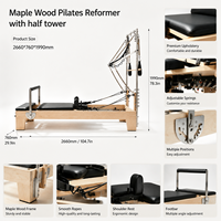 Reformer de Pilates en bois d'érable réglable avec logo personnalisé et demi-tourneuse pour studio de Pilates, marque MJD, garantie 3 ans