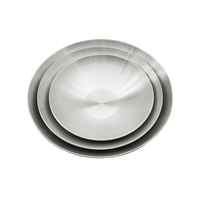 Assiettes en acier inoxydable 201/304 de haute qualité, dorées/argentées, motif classique personnalisé, logo personnalisé pour la maison, la randonnée, les mariages